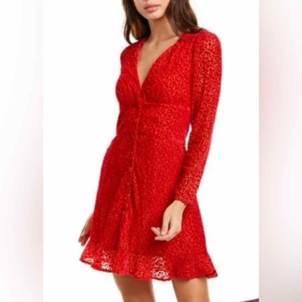 Size 3 (fits like a 6-8 in US dress size) The Kooples.  NWT Red leopard pattern